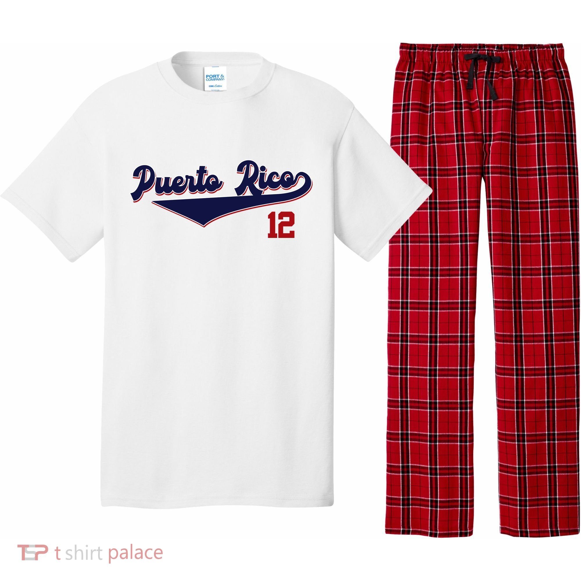 Retro Puerto Rico Beisbol Jersey Boricua Baseball 12 Pajama Set