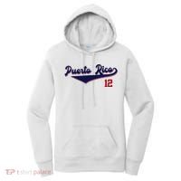 Retro Puerto Rico Beisbol Jersey Boricua Baseball 12 Women's Hoodie thumb 0