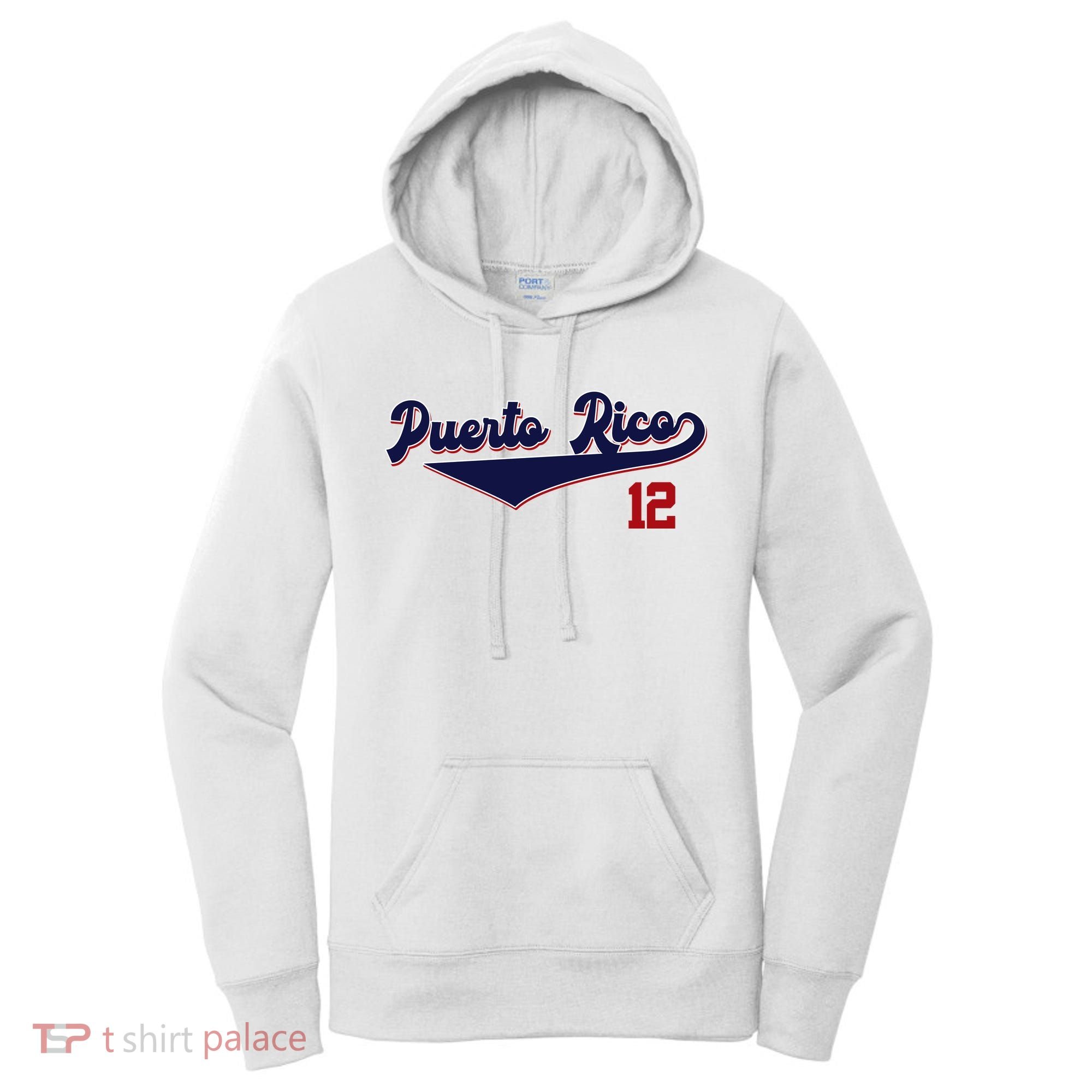 Retro Puerto Rico Beisbol Jersey Boricua Baseball 12 Women's Hoodie