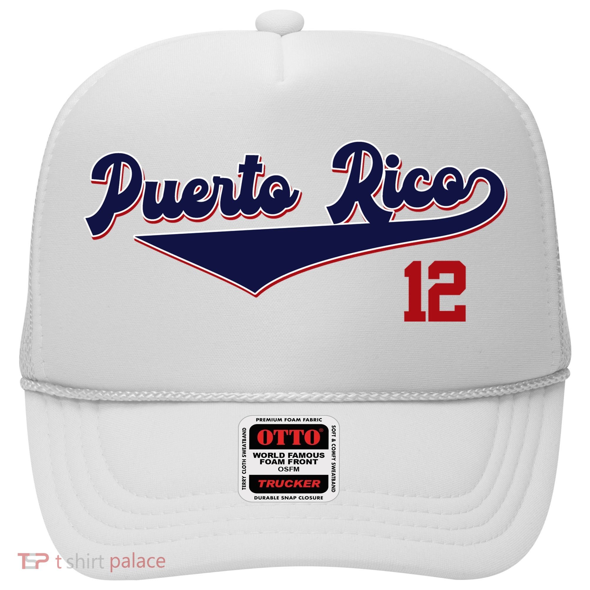 Retro Puerto Rico Beisbol Jersey Boricua Baseball 12 Hat