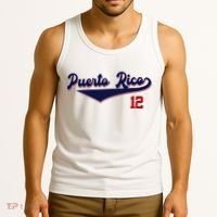 Retro Puerto Rico Beisbol Jersey Boricua Baseball 12 Tank Top thumb 3