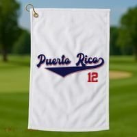 Retro Puerto Rico Beisbol Jersey Boricua Baseball 12 Golf Towel thumb 1