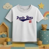 Retro Puerto Rico Beisbol Jersey Boricua Baseball 12 Toddler T-Shirt thumb 3