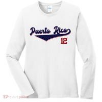 Retro Puerto Rico Beisbol Jersey Boricua Baseball 12 Women's Long Sleeve Shirt thumb 0