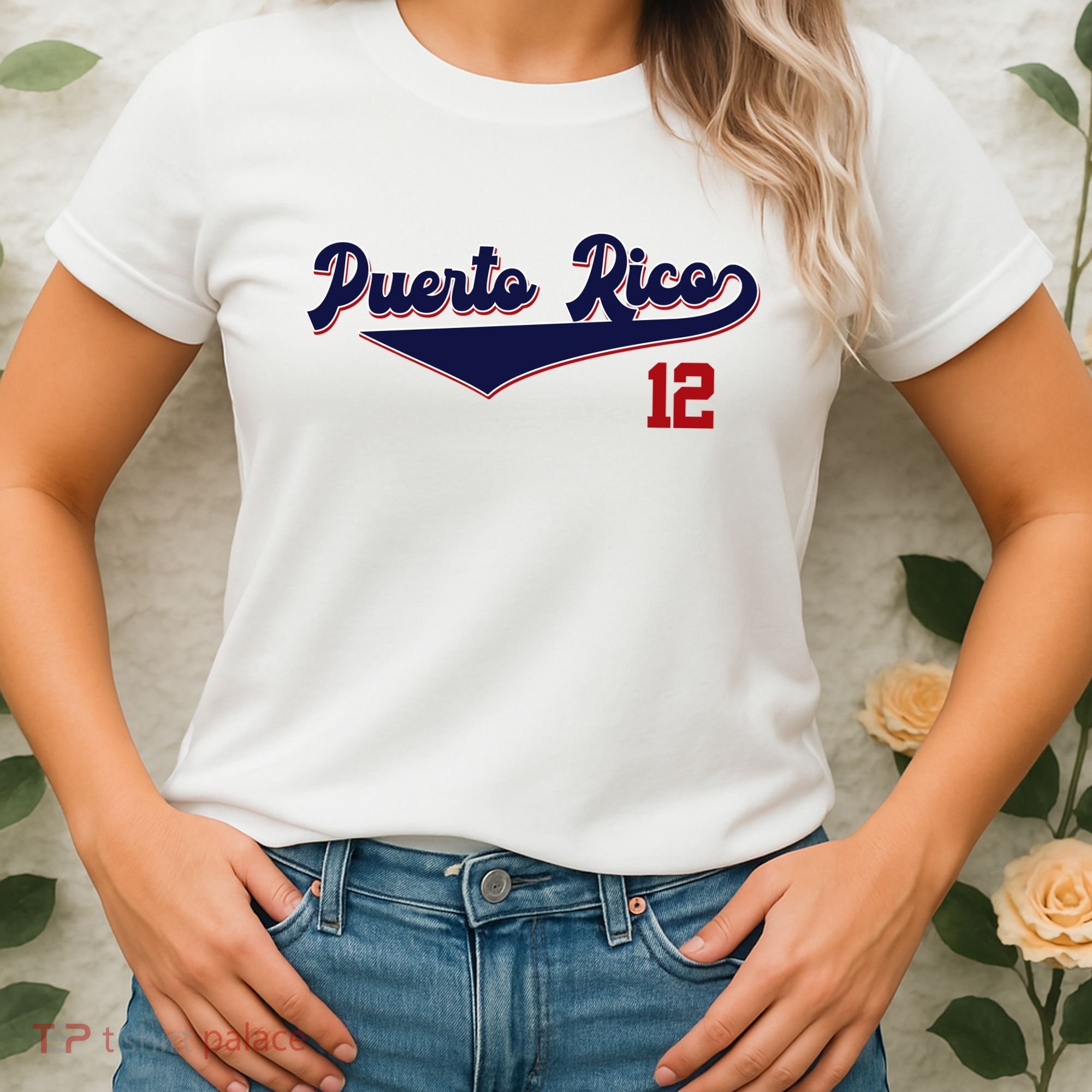 Retro Puerto Rico Beisbol Jersey Boricua Baseball 12 Women's T-Shirt