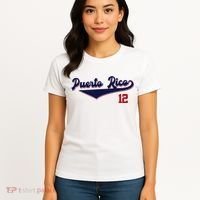 Retro Puerto Rico Beisbol Jersey Boricua Baseball 12 Women's T-Shirt thumb 4
