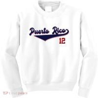 Retro Puerto Rico Beisbol Jersey Boricua Baseball 12 Kids Sweatshirt thumb 0