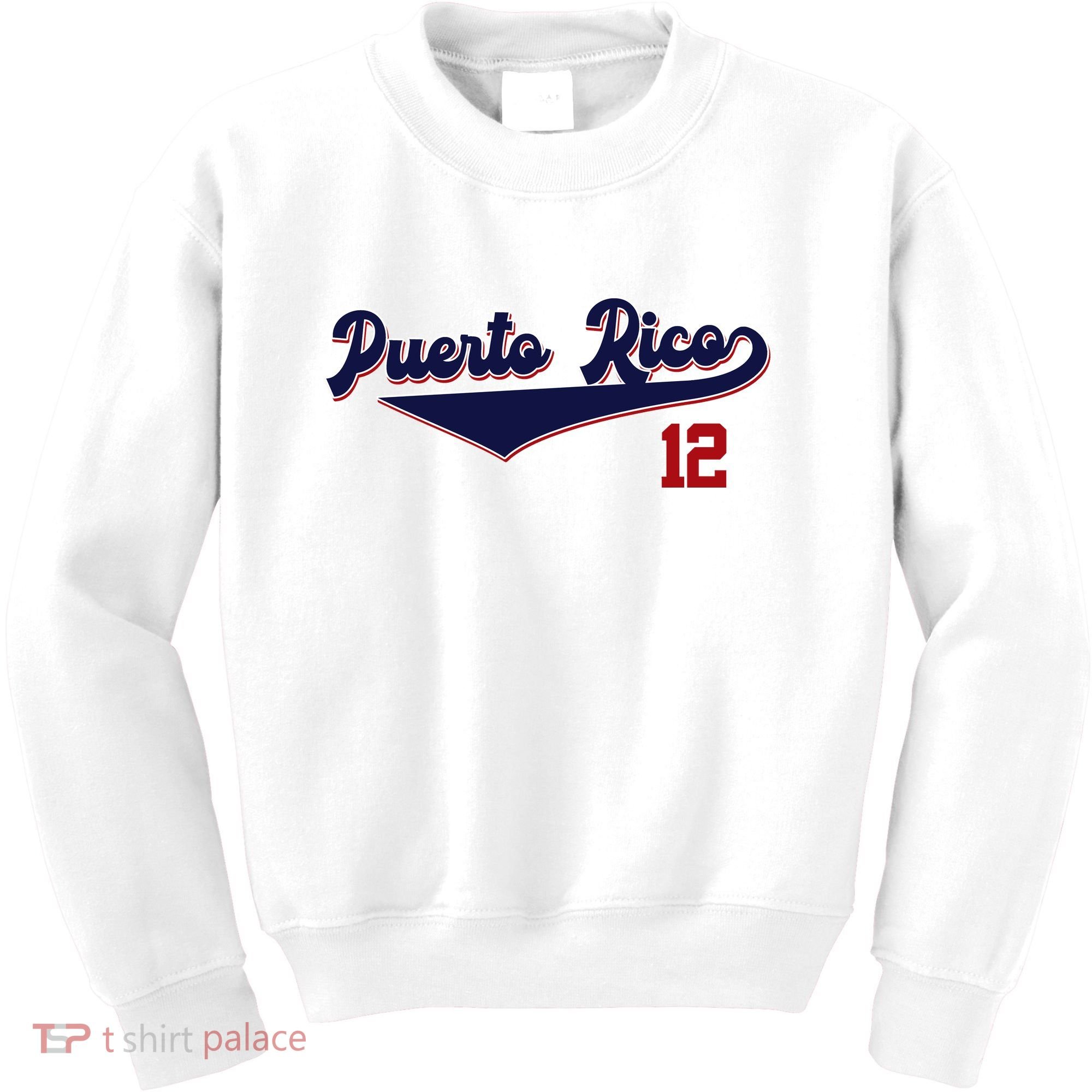 Retro Puerto Rico Beisbol Jersey Boricua Baseball 12 Kids Sweatshirt