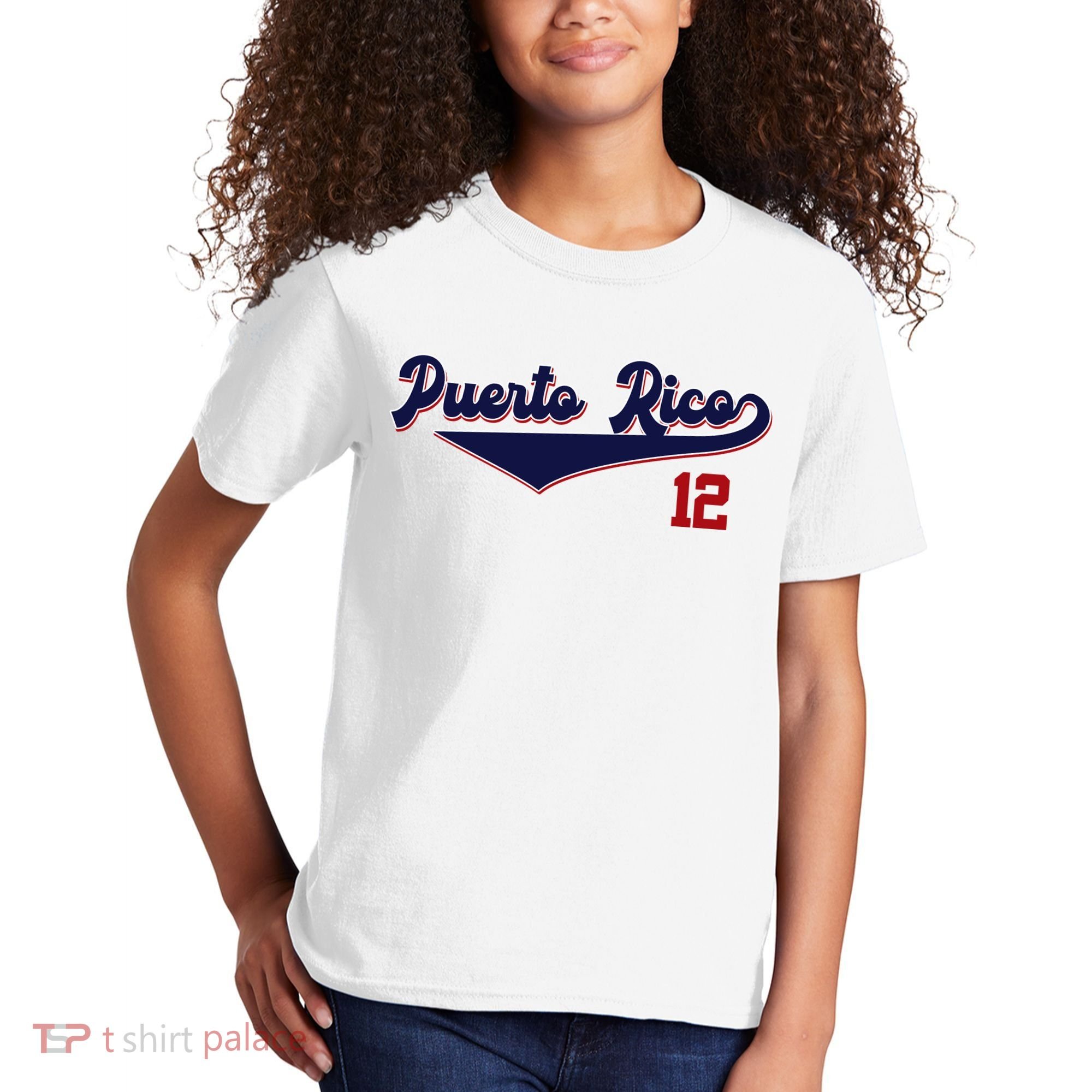 Retro Puerto Rico Beisbol Jersey Boricua Baseball 12 Kids T-Shirt