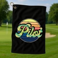 Retro Pilot Golf Towel thumb 1