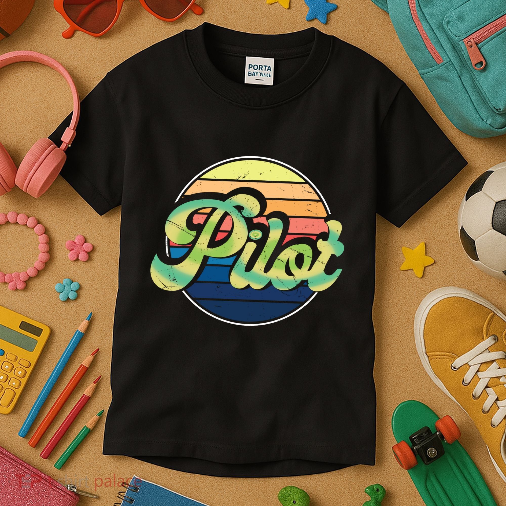 Retro Pilot Kids T-Shirt
