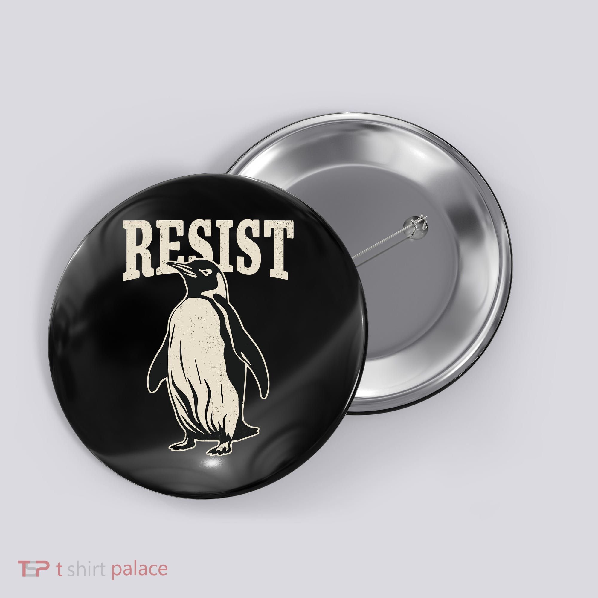 Resist Penguin Button
