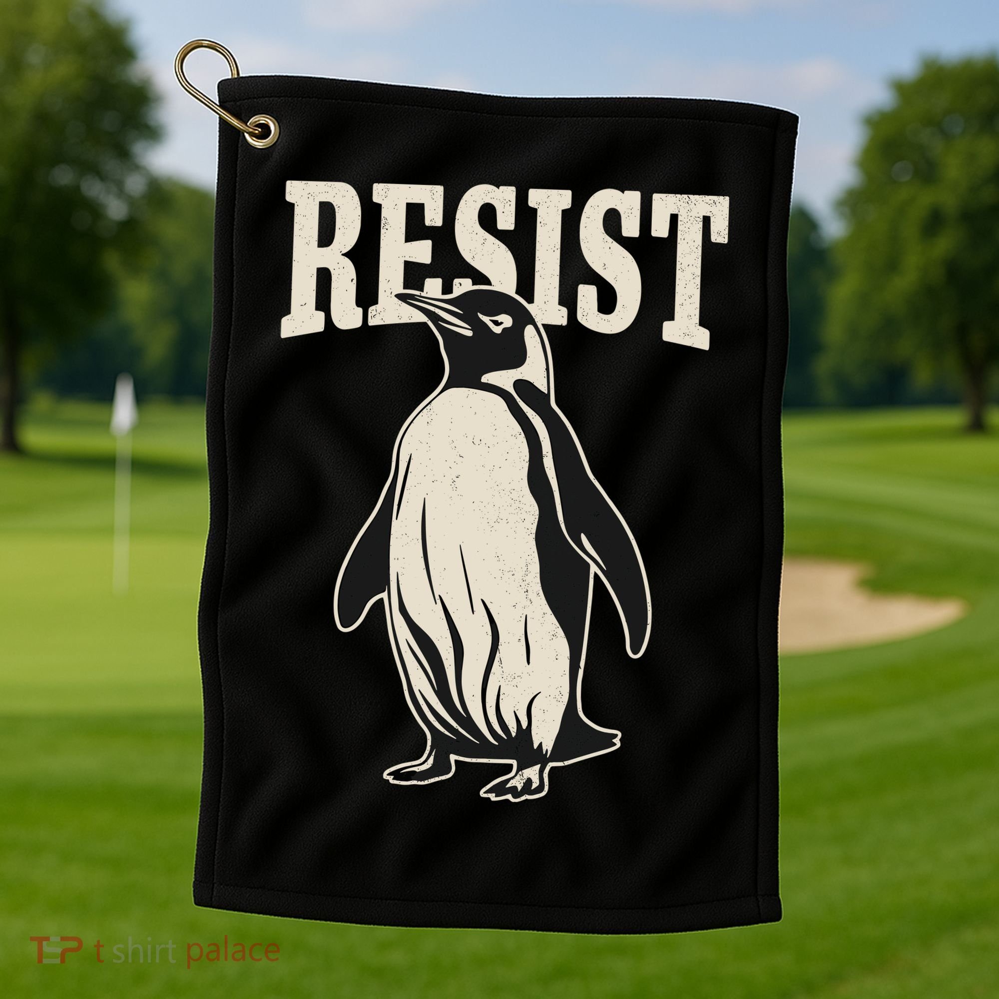 Resist Penguin Golf Towel