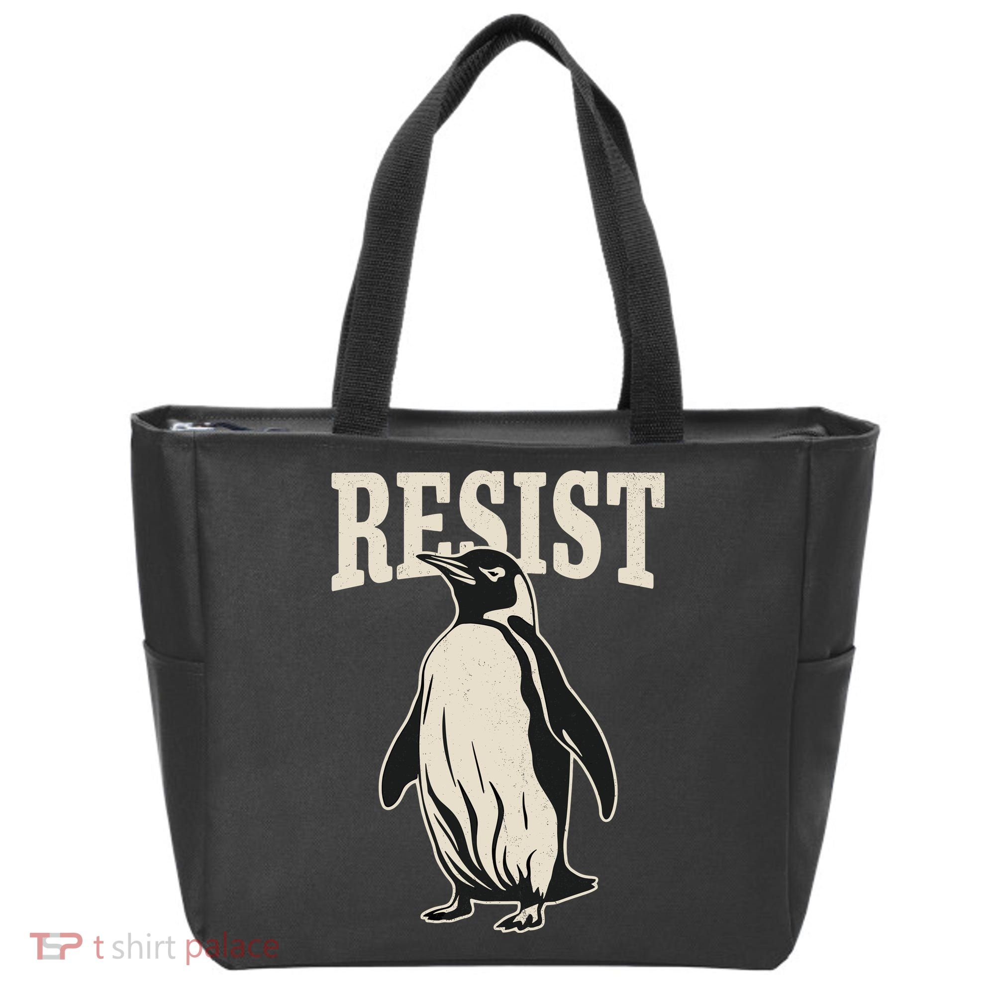 Resist Penguin Tote Bag