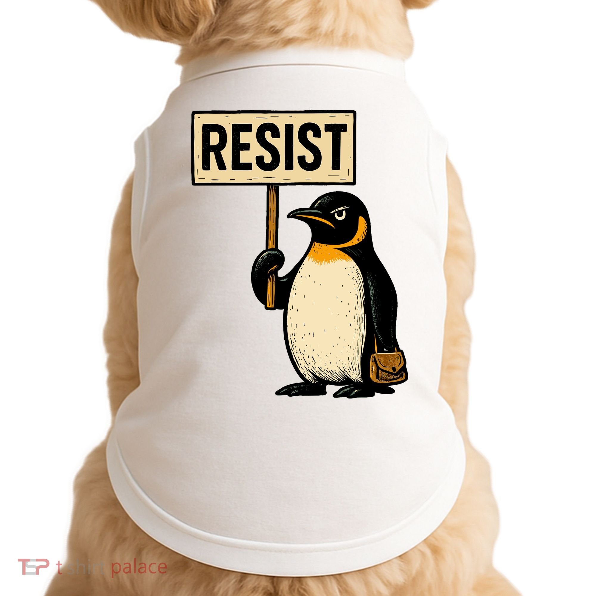 Resist Penguin Doggie Tank