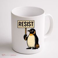 Resist Penguin Coffee Mug thumb 1