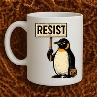 Resist Penguin Coffee Mug thumb 2