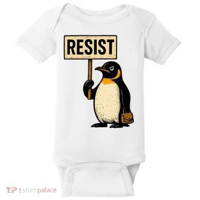 Resist Penguin Baby Bodysuit
