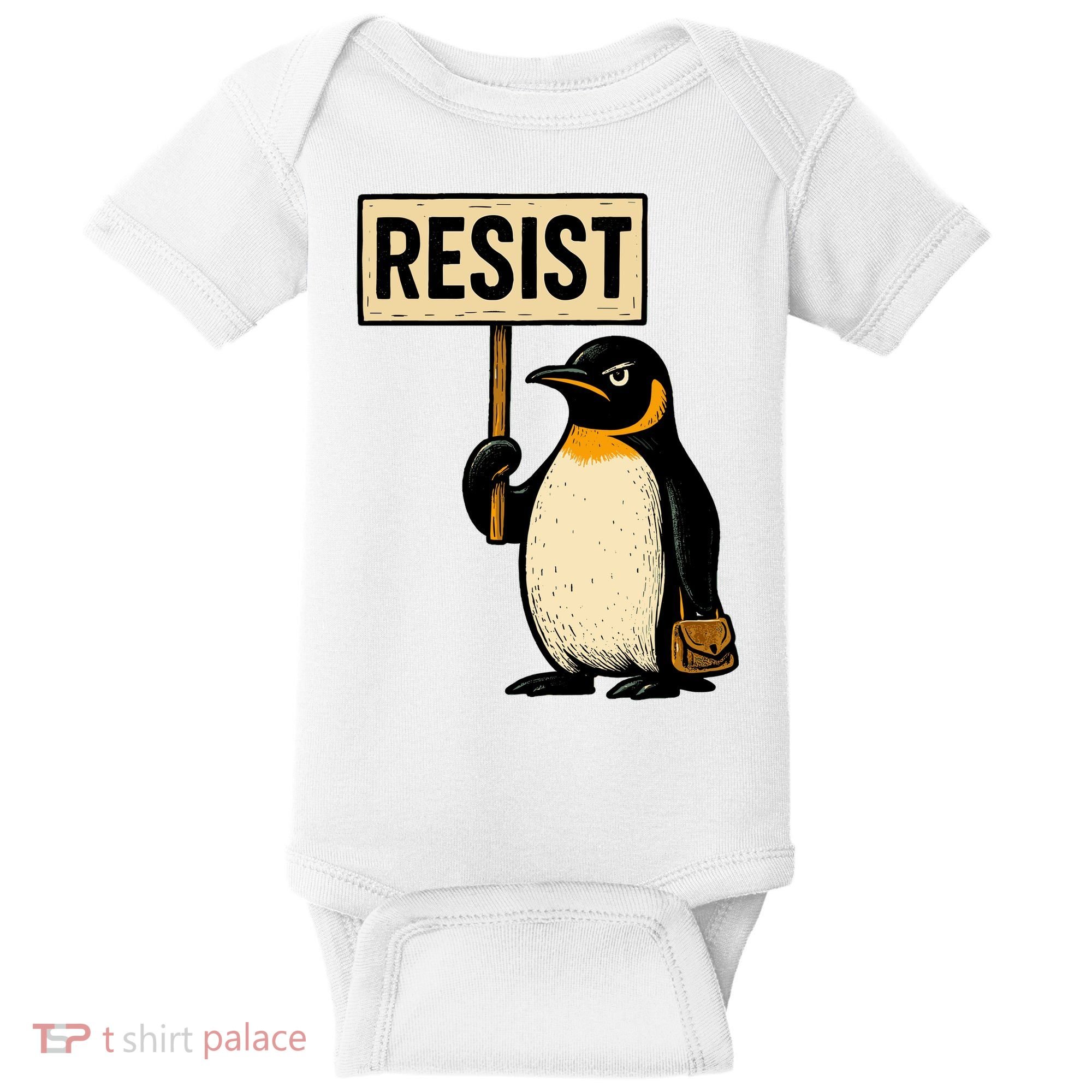 Resist Penguin Baby Bodysuit