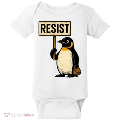 Resist Penguin Baby Bodysuit