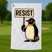 Resist Penguin Golf Towel thumb 1