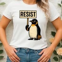 Resist Penguin Women's T-Shirt thumb 2
