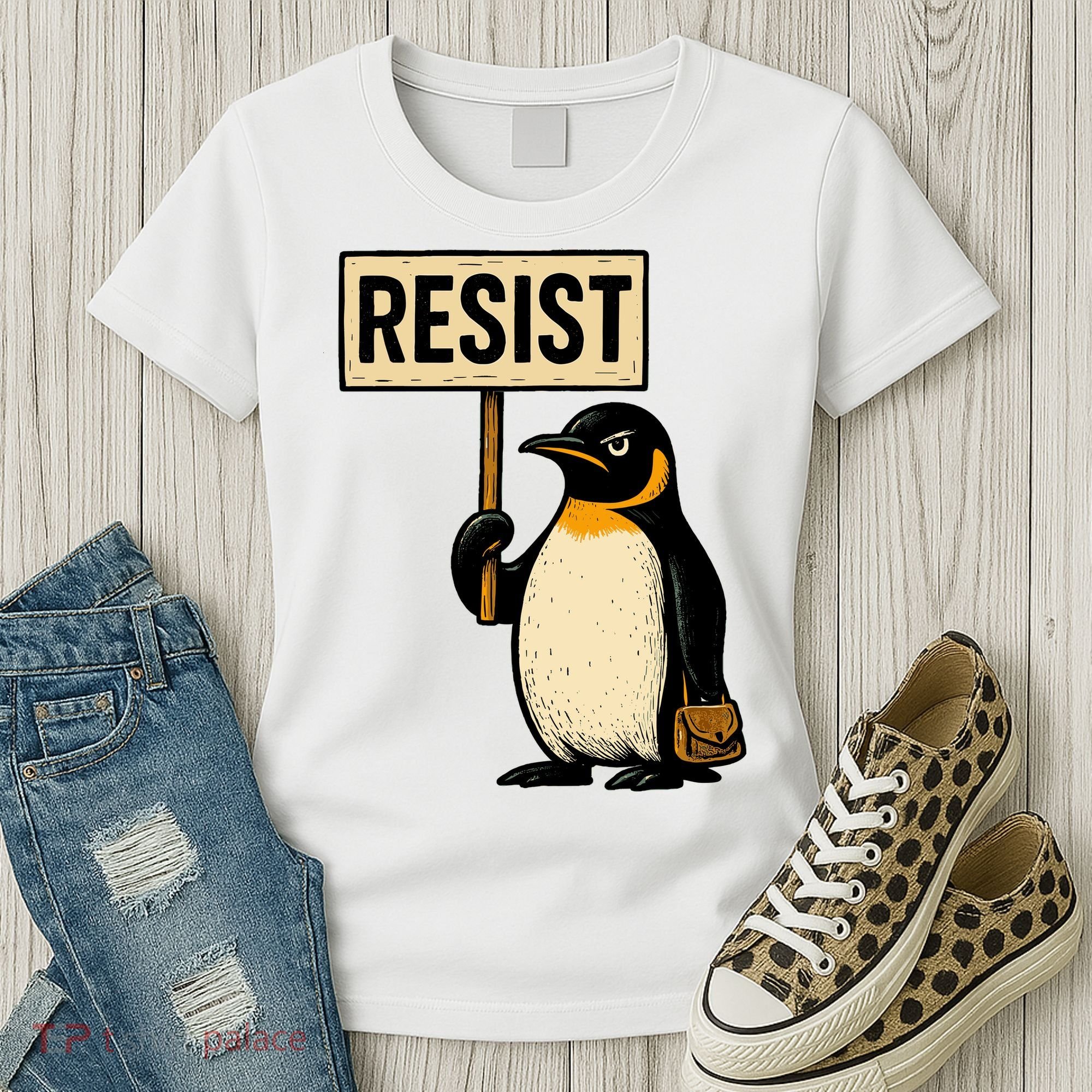 Resist Penguin Women's T-Shirt