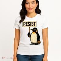 Resist Penguin Women's T-Shirt thumb 4