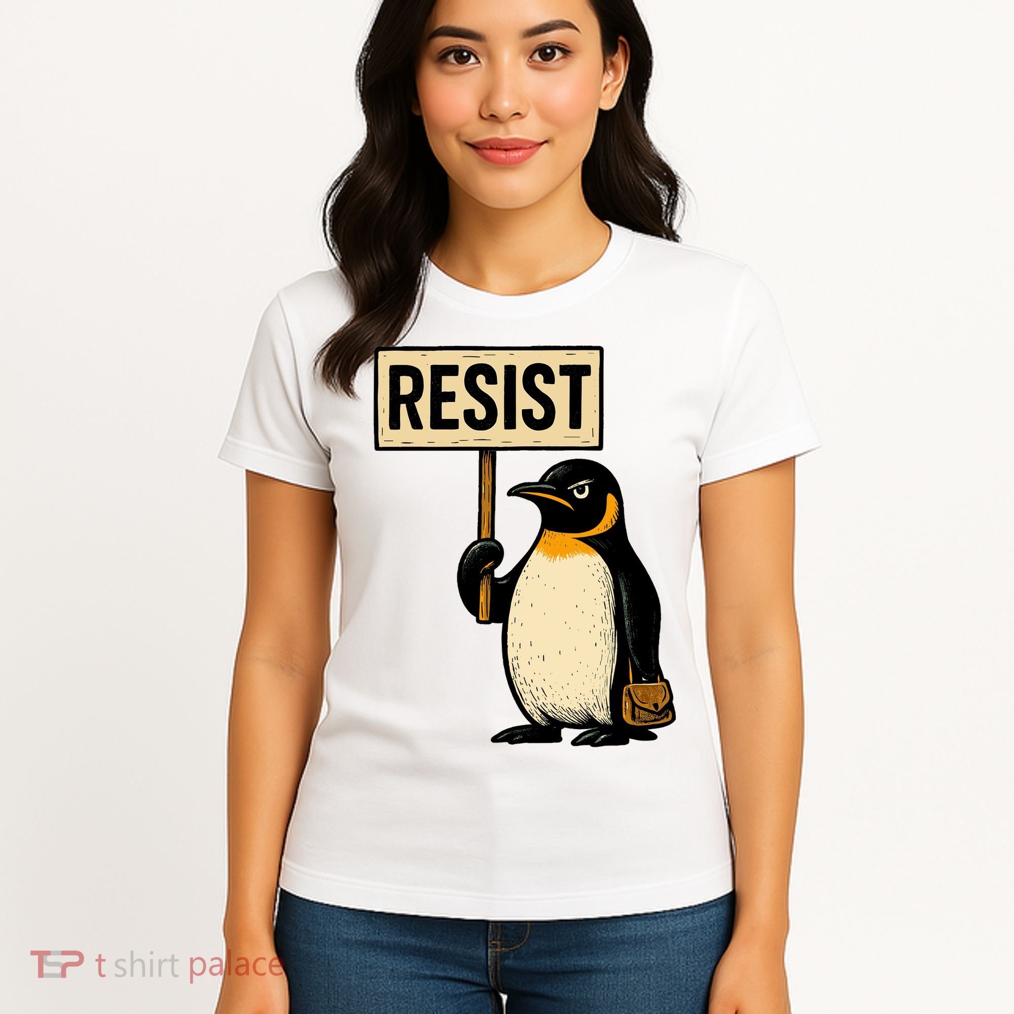 Resist Penguin Women's T-Shirt