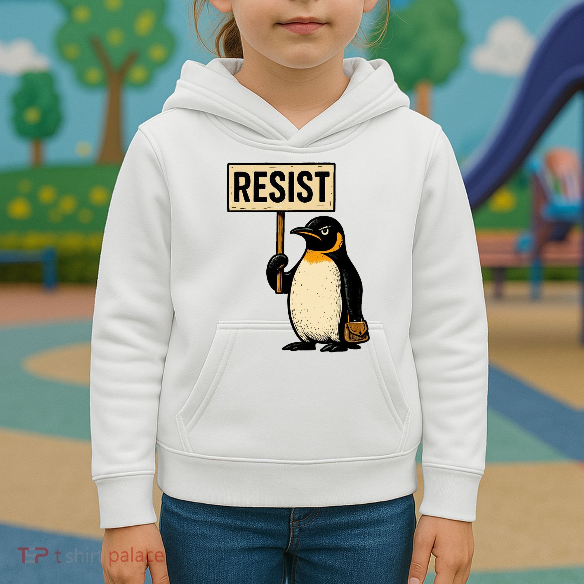 Resist Penguin Kids Hoodie