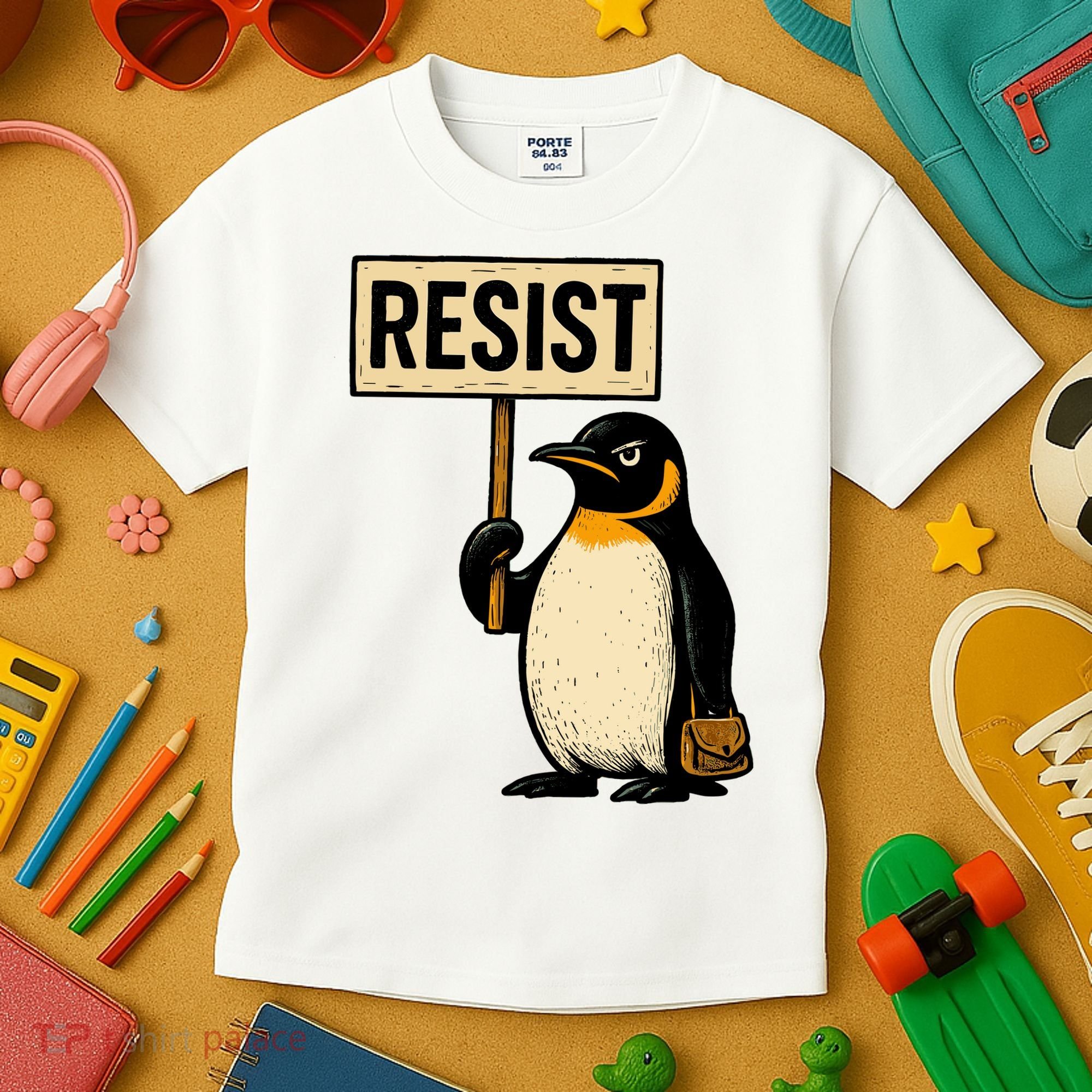 Resist Penguin Kids T-Shirt