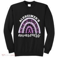 Rainbow Purple Ribbon Alzheimers Awareness Sweatshirt thumb 0