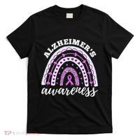 Rainbow Purple Ribbon Alzheimers Awareness T-Shirt thumb 0
