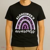 Rainbow Purple Ribbon Alzheimers Awareness T-Shirt thumb 3