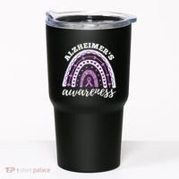 Rainbow Purple Ribbon Alzheimers Awareness Tumbler thumb 0