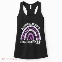 Rainbow Purple Ribbon Alzheimers Awareness Women's Tank Top thumb 0