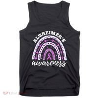 Rainbow Purple Ribbon Alzheimers Awareness Tank Top thumb 0