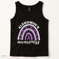 Rainbow Purple Ribbon Alzheimers Awareness Tank Top thumb 2