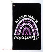 Rainbow Purple Ribbon Alzheimers Awareness Golf Towel thumb 0