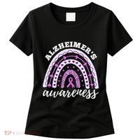 Rainbow Purple Ribbon Alzheimers Awareness Women's T-Shirt thumb 0