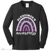 Rainbow Purple Ribbon Alzheimers Awareness Kids Long Sleeve Shirt thumb 0