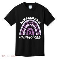 Rainbow Purple Ribbon Alzheimers Awareness Kids T-Shirt thumb 0