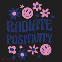 Radiate Positivity Retro Smiley Floral Quote Women's Sweatshirt thumb 2