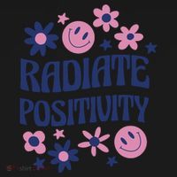 Radiate Positivity Retro Smiley Floral Quote Toddler Hoodie thumb 2