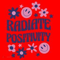 Radiate Positivity Retro Smiley Floral Quote Santa Hat thumb 1