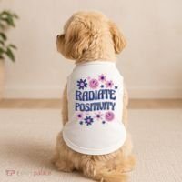 Radiate Positivity Retro Smiley Floral Quote Doggie Tank thumb 2