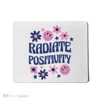Radiate Positivity Retro Smiley Floral Quote Mousepad thumb 0