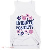 Radiate Positivity Retro Smiley Floral Quote Tank Top thumb 0