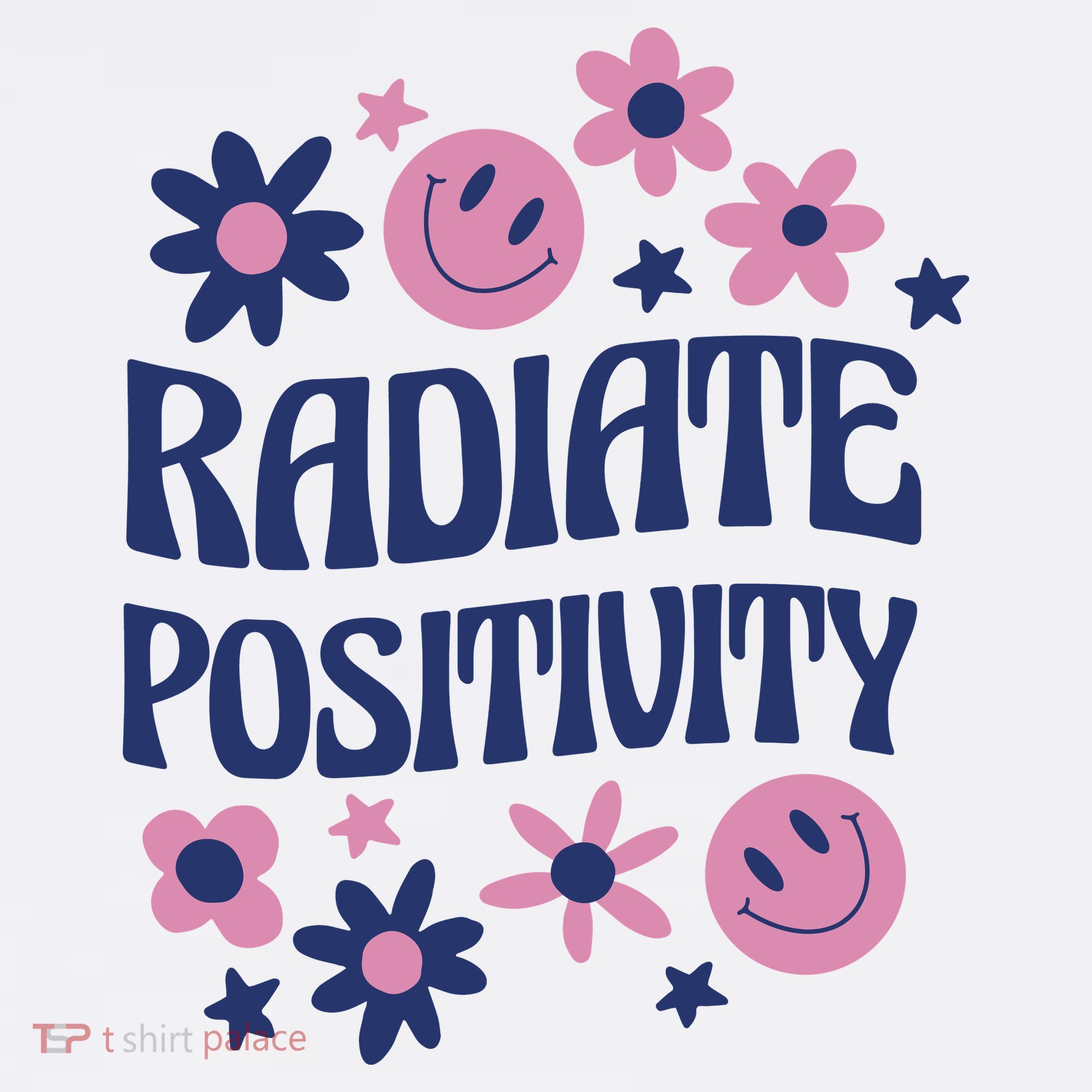 Radiate Positivity Retro Smiley Floral Quote Visor