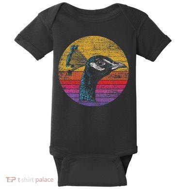 Retro Peacock Baby Bodysuit